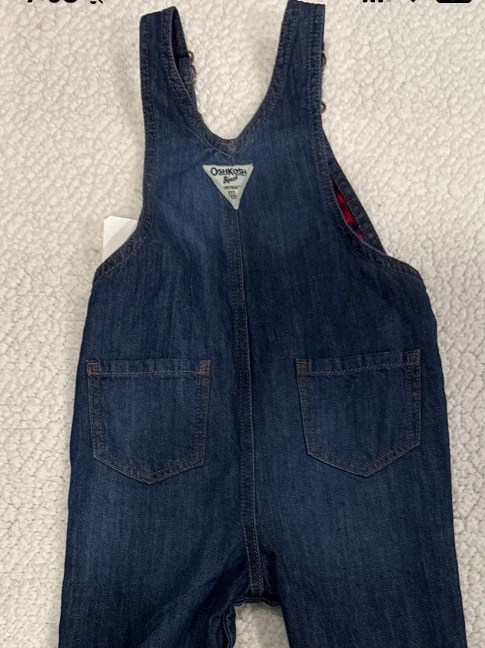 Oshkosh B’Gosh Red Plaid Lined Overalls & Buffalo Shirt Outfit. Brand New!